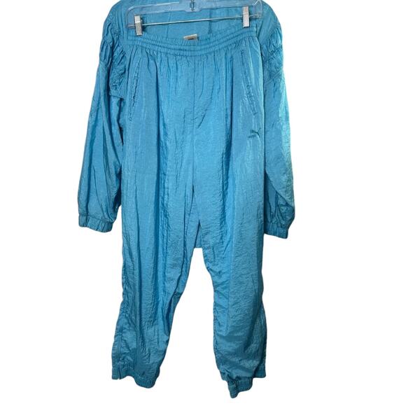Vintage PUMA Swish Blue Lined Windsuit Jacket & Pants Women's Large - Picture 3 of 13